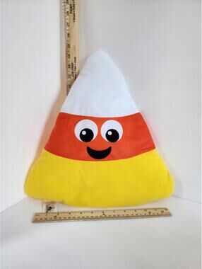 Cute Candy Corn Plush Pillow with Smiling Face
